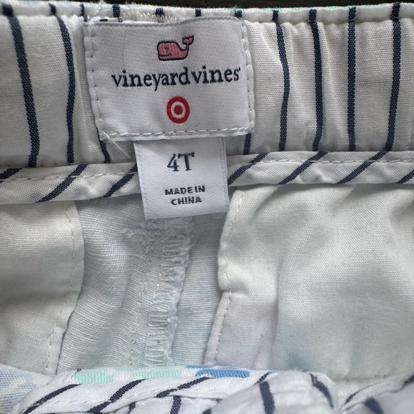 Vineyard Vines Girls Patchwork Pastel Pink Blue Cotton Shorts Size 4T - Picture 4 of 4